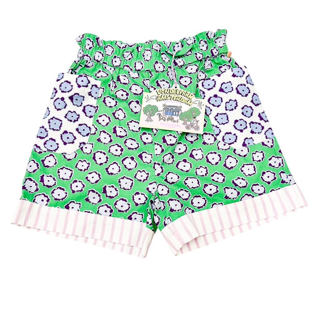 Scotch & Soda Amsterdam Girls Shorts Mixed Allover Print Wide Leg Size 10 NWT